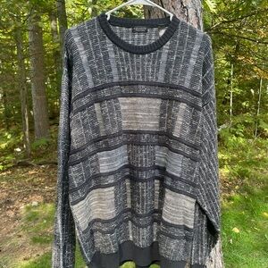 Classic Black and Gray Crewneck Sweater